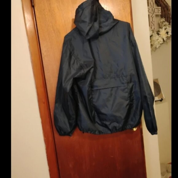 Verizon Wireless Blue 1/4 Zip Up Medium Rain Windbreaker Hooded Jacket Dunbrooke - Picture 4 of 11